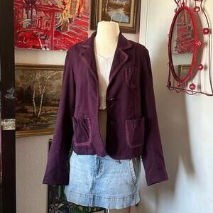 hillard&hanson burgundy purple long sleeve blazer